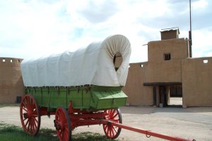 Bent's Fort Main Gate and Freight Wagon