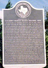 marker commemorating Taylor's march to the Rio Grande